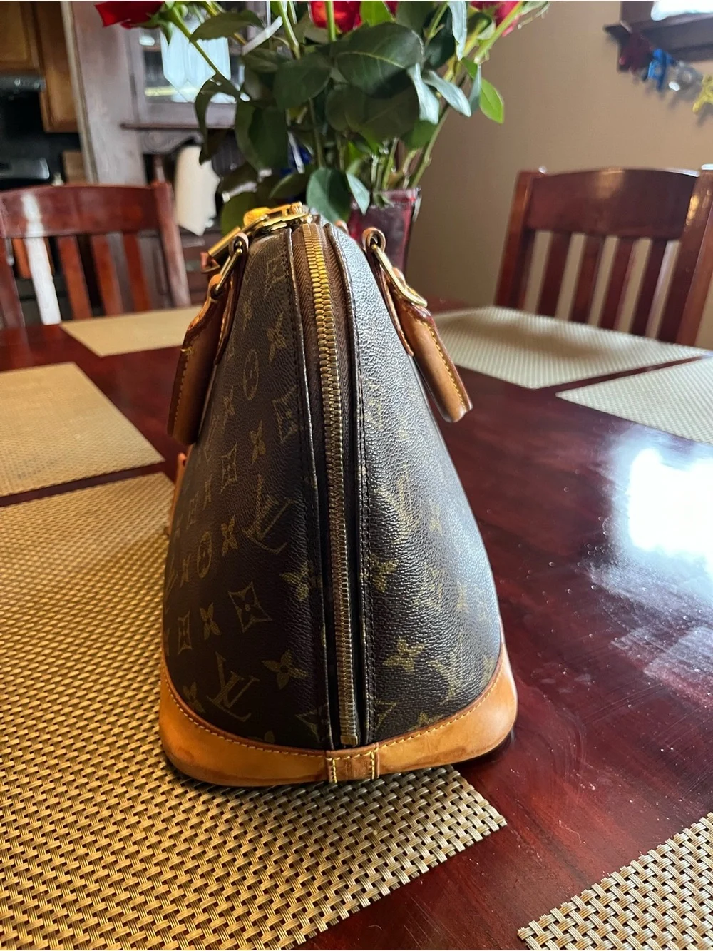 Louis Vuitton Alma PM Monogram Canvas Top Handle Bag Satchel Vintage